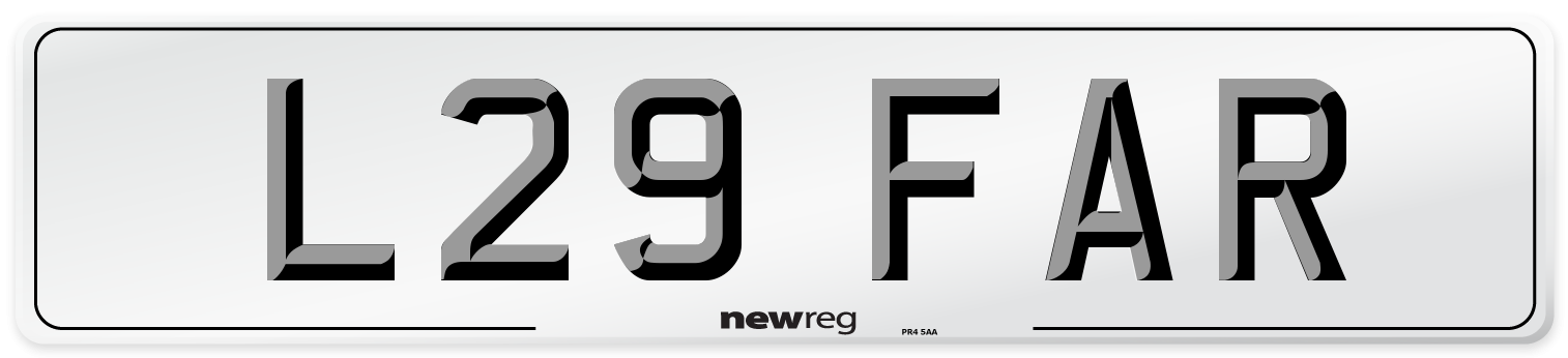 L29 FAR Number Plate from New Reg